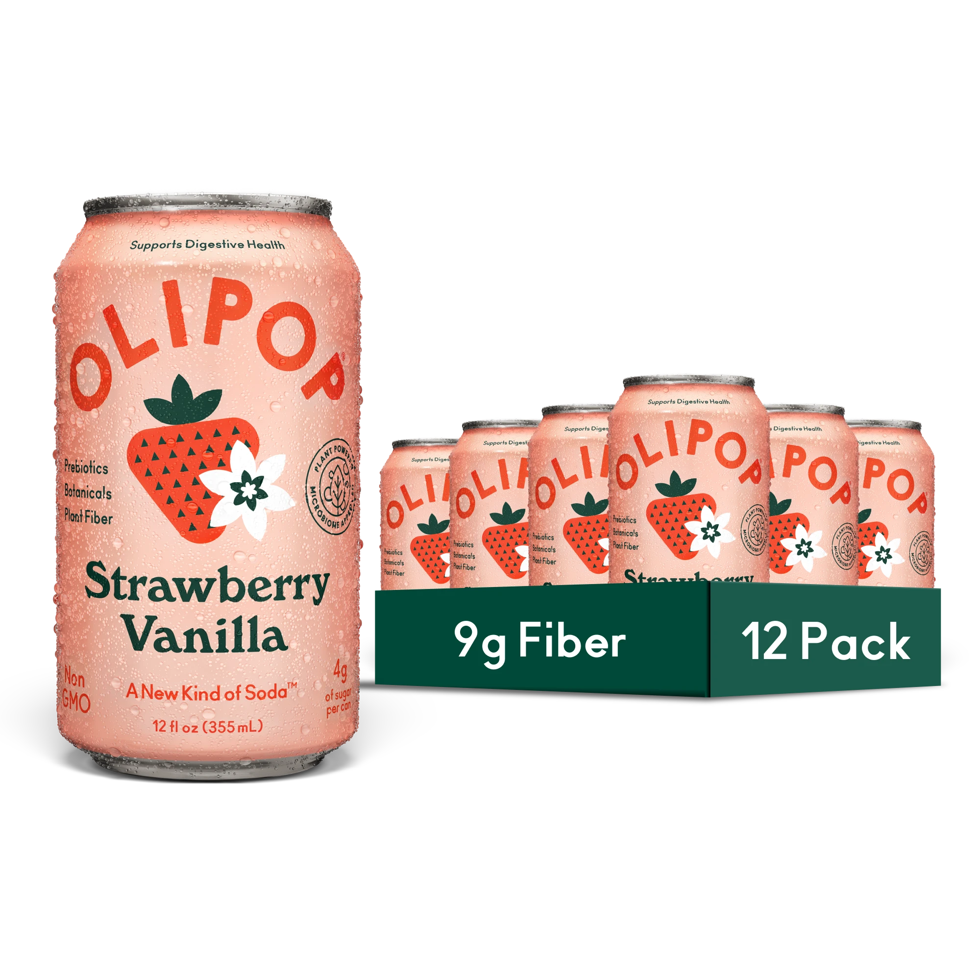 Olipop Olipop Prebiotic Soda (12-pack) - Strawberry Vanilla