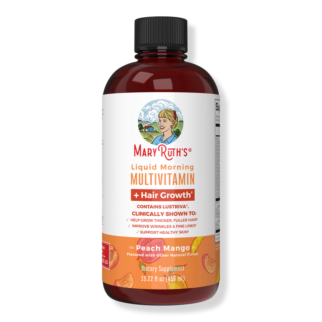 MARYRUTH'S Liquid Morning Multivitamin + Hair Growth - Peach Mango