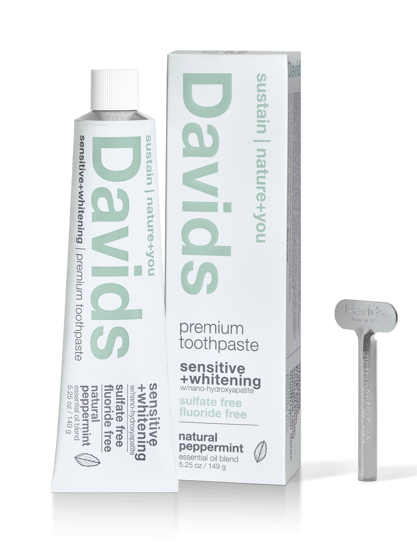 Davids sensitive+whitening w/ nano-hydroxyapatite - natural peppermint