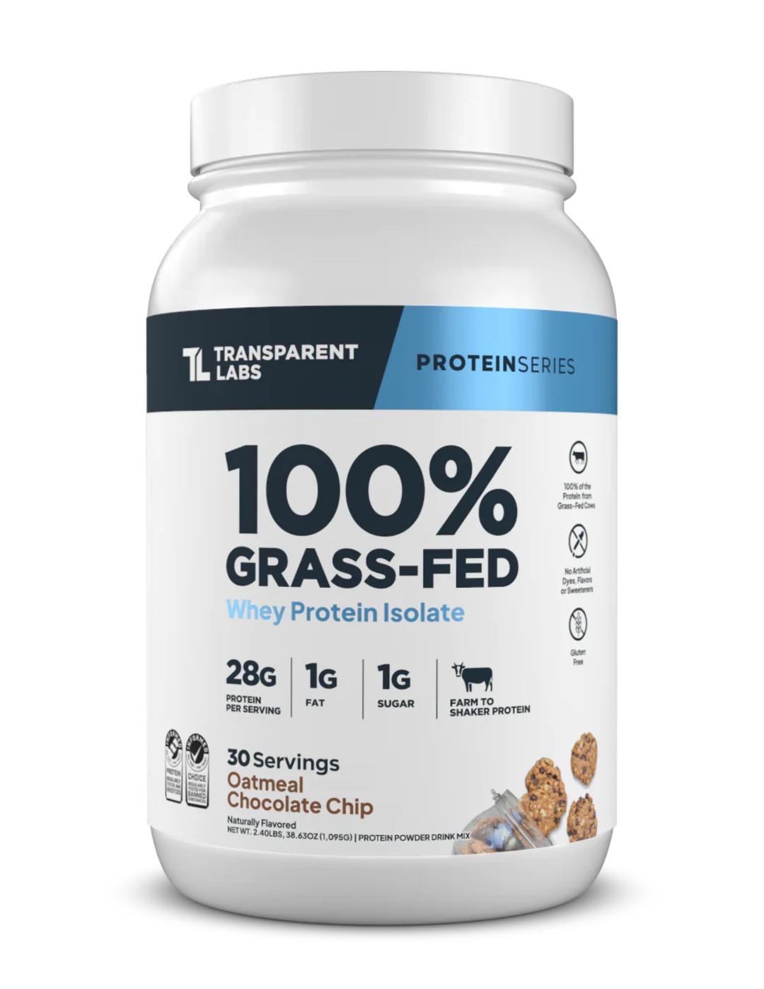 Grass Fed Whey Isolate - Oatmeal Chocolate Chip Cookie