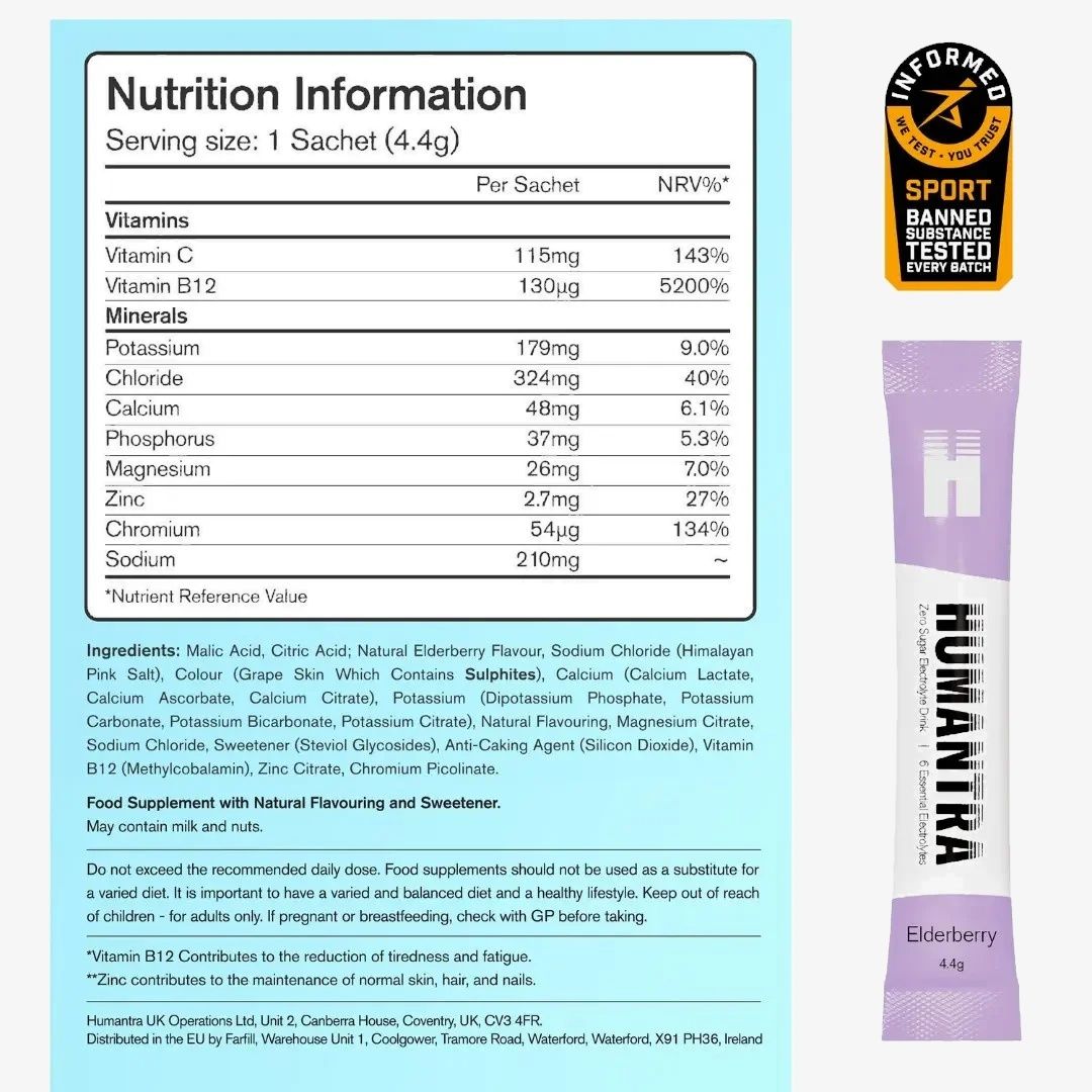 Humantra Elderberry Electrolytes (20 sachets), image 2