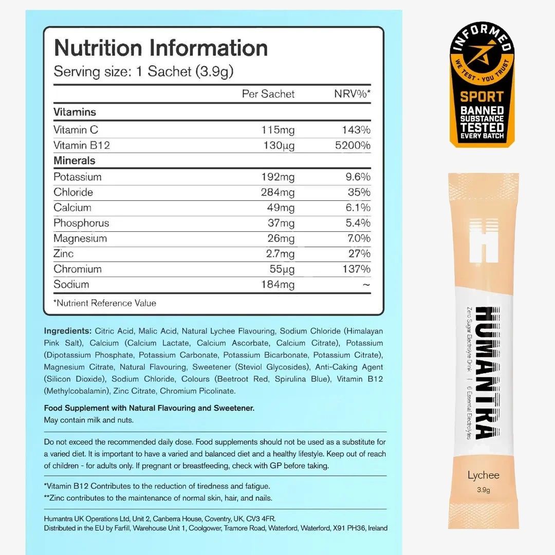 Humantra Lychee Electrolytes (20 sachets), image 2