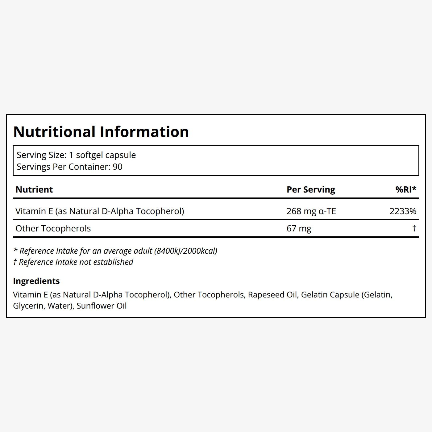 PURE Encapsulations Vitamin E (with mixed tocopherols), image 2