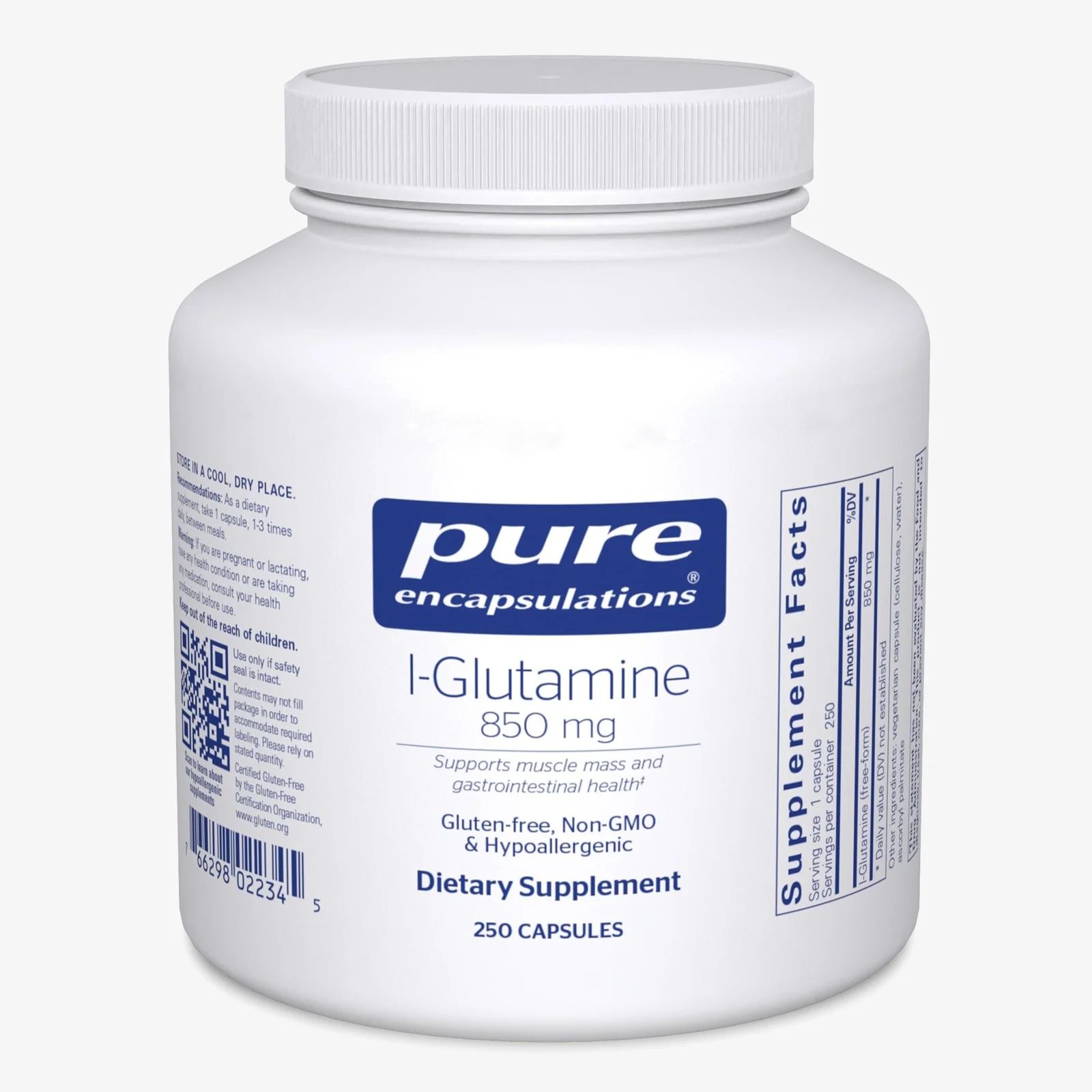 PURE Encapsulations L-Glutamine 850 mg, image 2