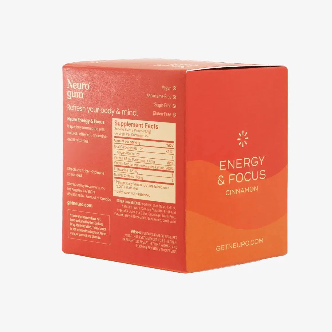 Neurogum Neuro Gum Energy & Focus - Cinnamon