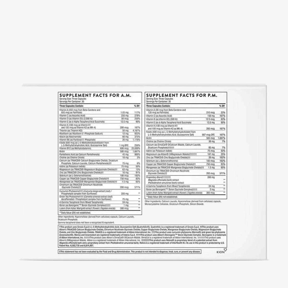 Thorne Multi-Vitamin Elite A.M. & P.M. - NSF Certified for Sport, image 2