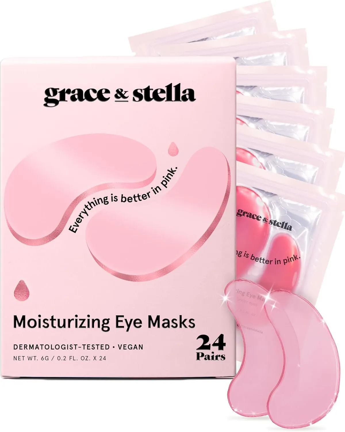 Grace & Stella Under Eye Mask (24 Pairs, Pink)
