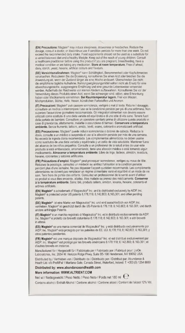 Altrient Liposomal Magnesium L Threonate