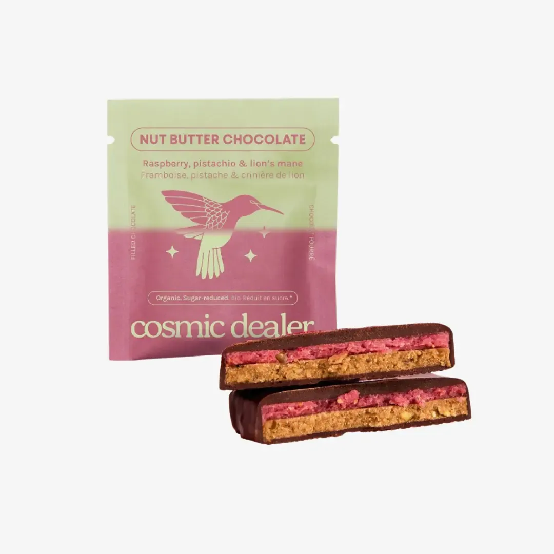 Cosmic Dealer Nut Butter Chocolate - Raspberry, Pistachio & Lion's Mane