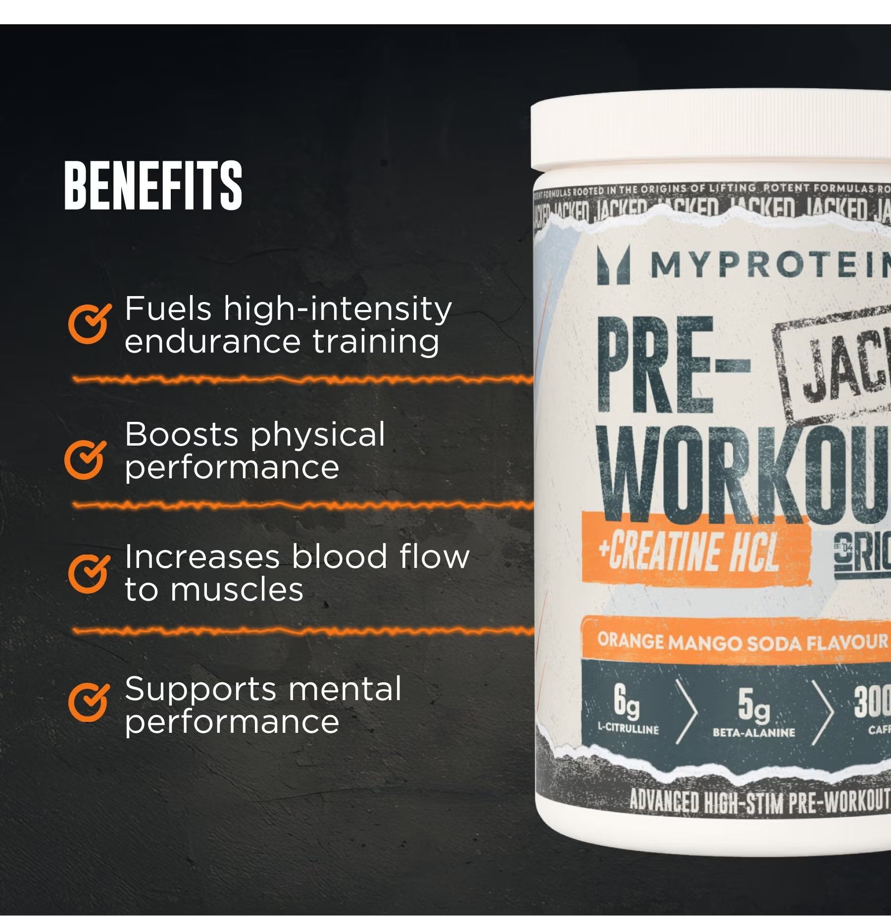 Myprotein Origin Pre-Workout Stim Free Orange Mango Soda 600g