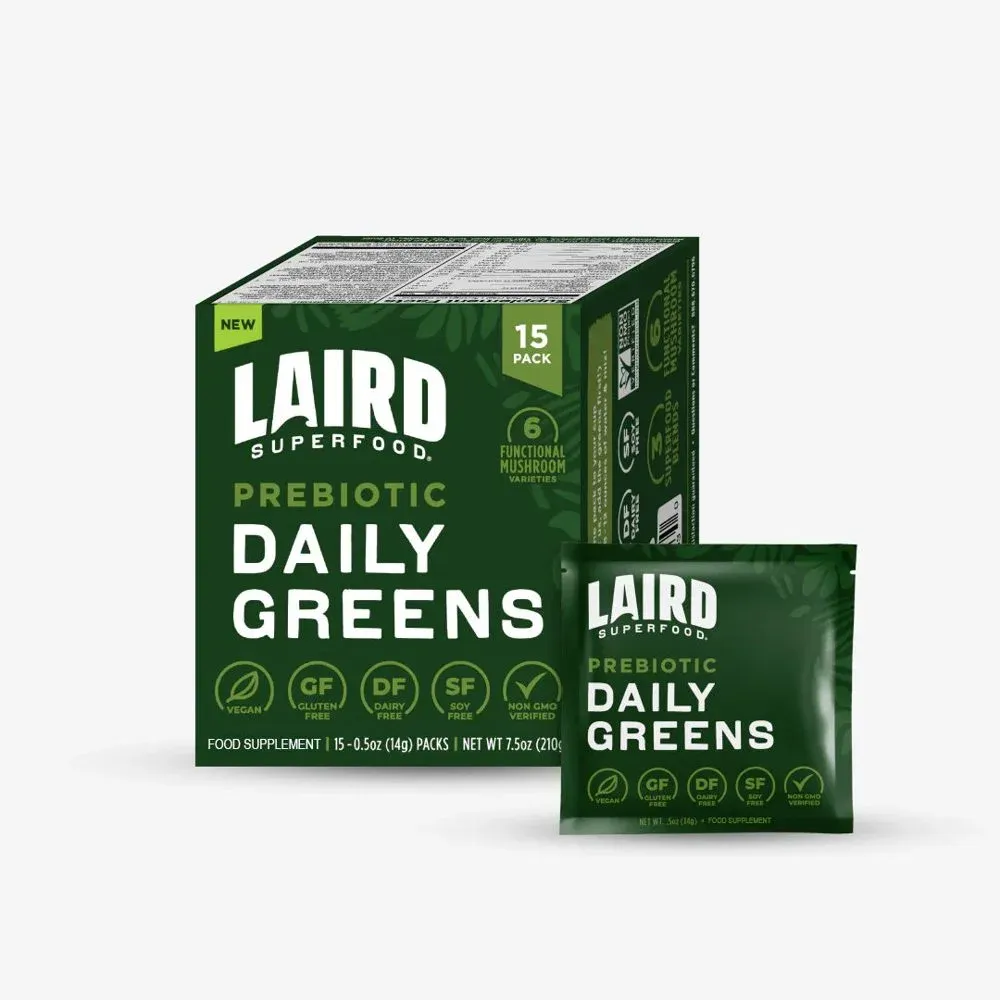 Laird Superfood Prebiotic Daily Greens (15 Sachets)