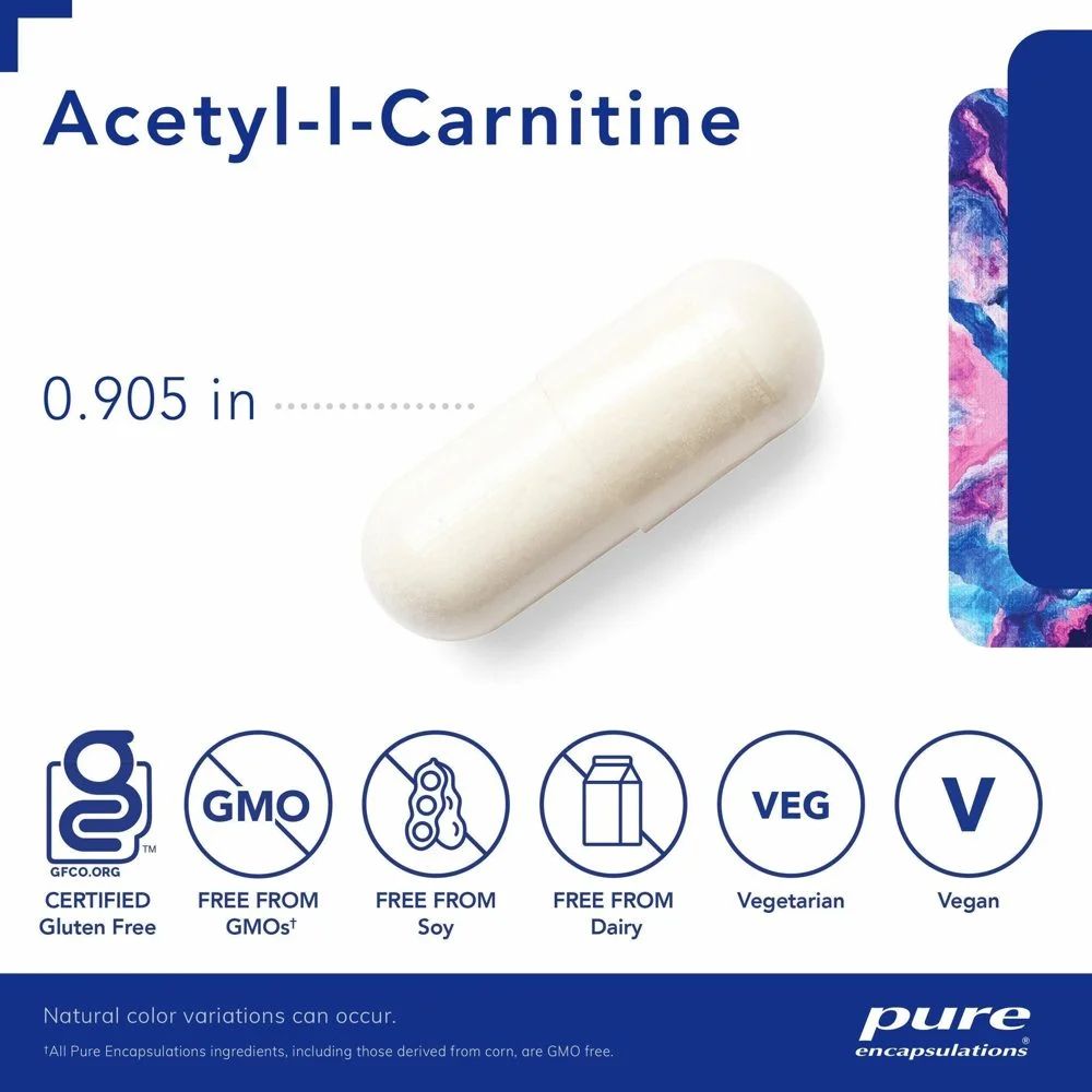 Pure Encapsulations Acetyl-L-Carnitine 500mg (60 Capsules), image 2