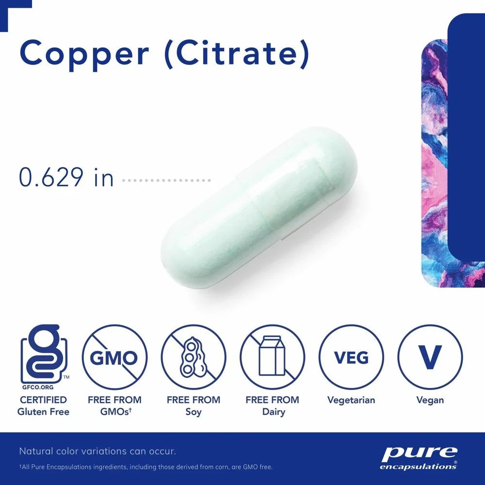 Pure Encapsulations Copper Citrate (60 Capsules), image 2