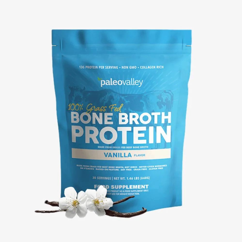 Paleovalley Grass Fed Bone Broth Protein Vanilla (30 Servings)