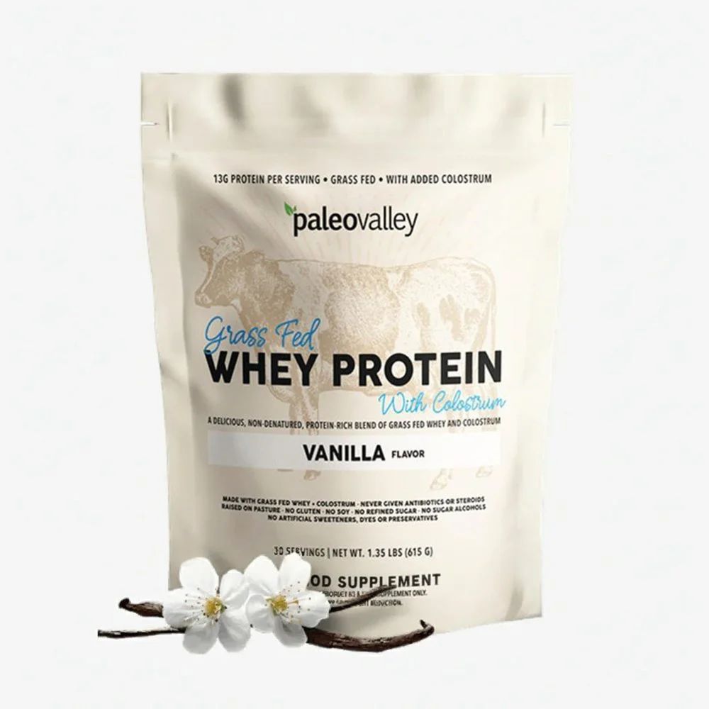 Paleovalley Grass Fed Whey Protein with Colostrum Vanilla (30 Servings)