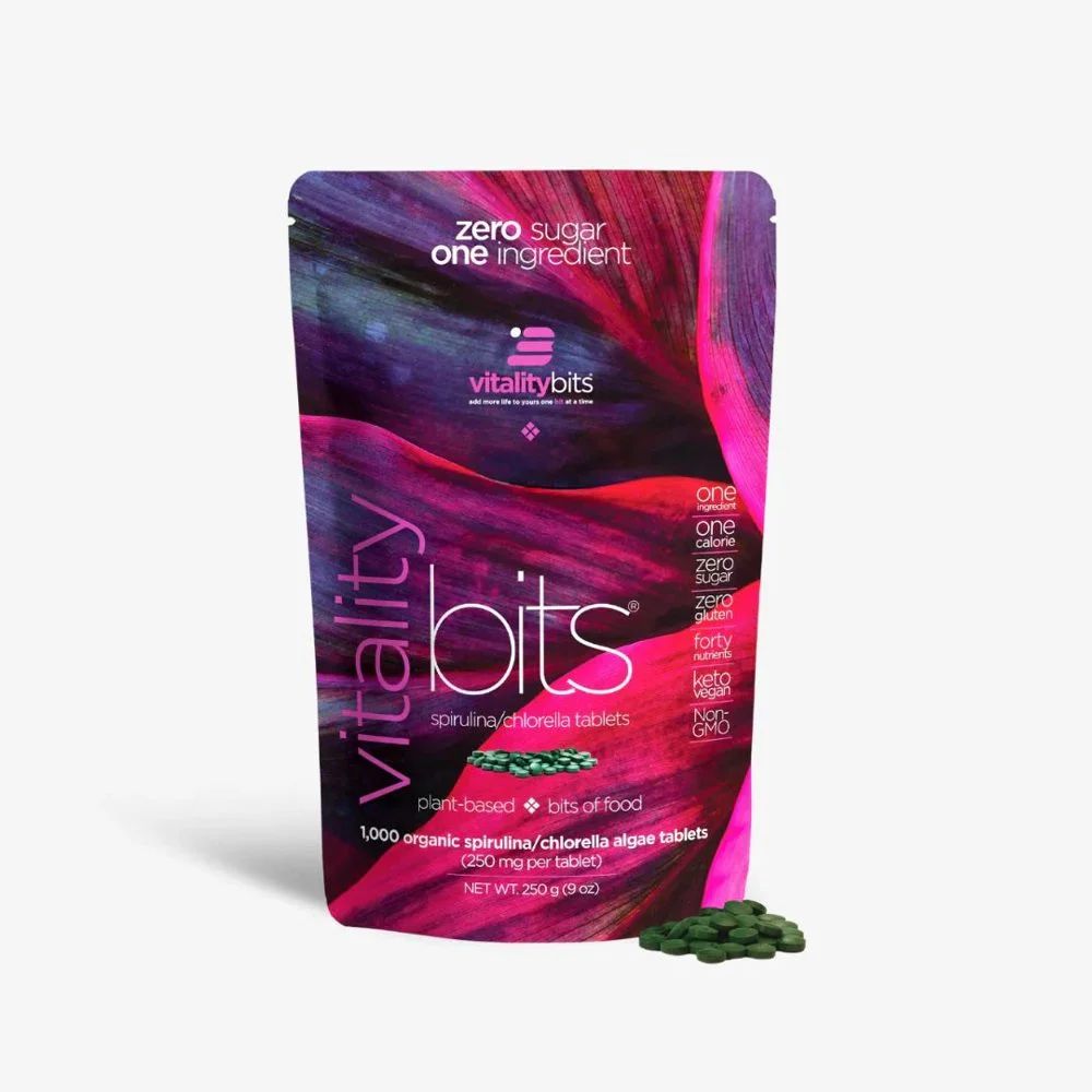Energybits VITALITYbits Spirulina/Chlorella Tablets - Bag (1000 Tablets)