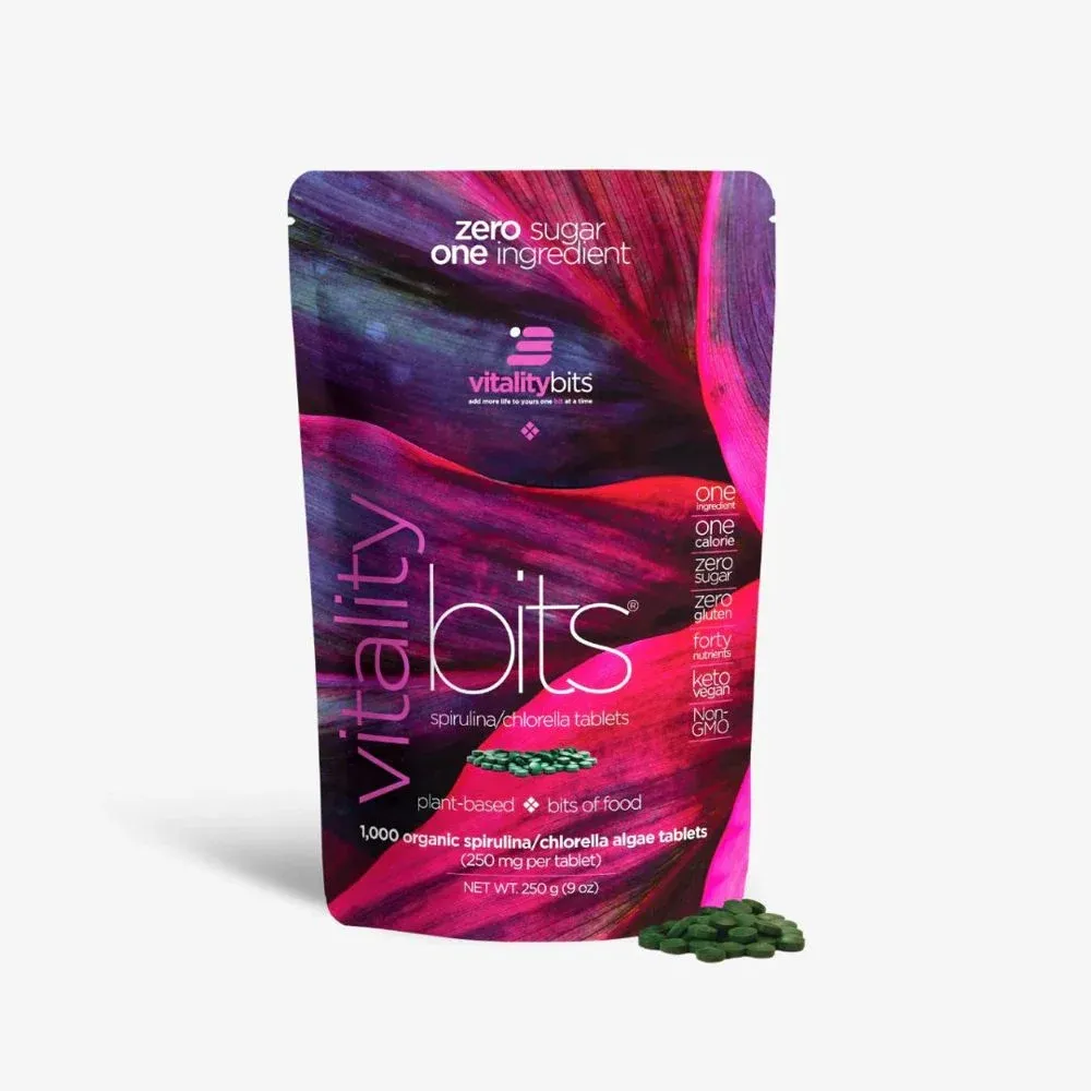 Energybits VITALITYbits Spirulina/Chlorella Tablets - Bag (1000 Tablets)