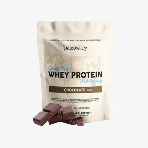Paleovalley 100% Grass Fed Whey Protein with Colostrum - Chocolate (30 Servings)