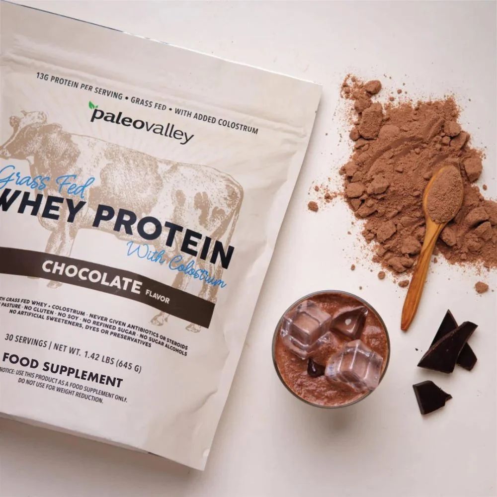 Paleovalley 100% Grass Fed Whey Protein with Colostrum - Chocolate (30 Servings), image 2