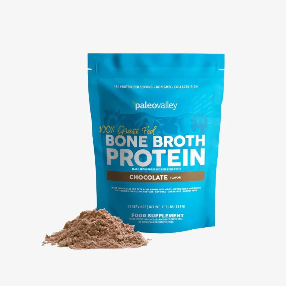 Paleovalley 100% Grass Fed Bone Broth Protein - Chocolate (30 Servings)