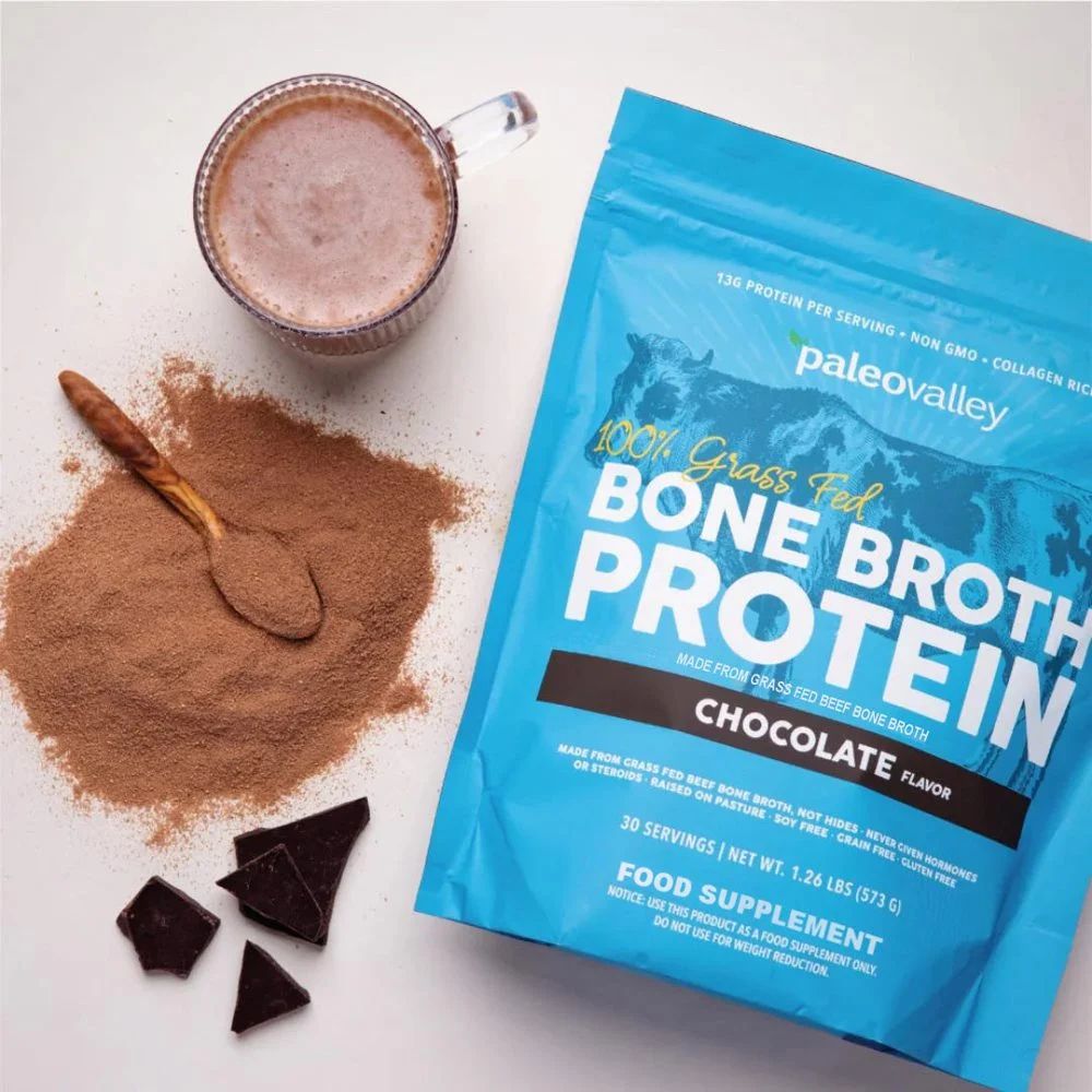 Paleovalley 100% Grass Fed Bone Broth Protein - Chocolate (30 Servings), image 2