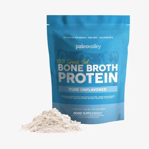 Paleovalley 100% Grass Fed Bone Broth Protein - Unflavoured (30 Servings)