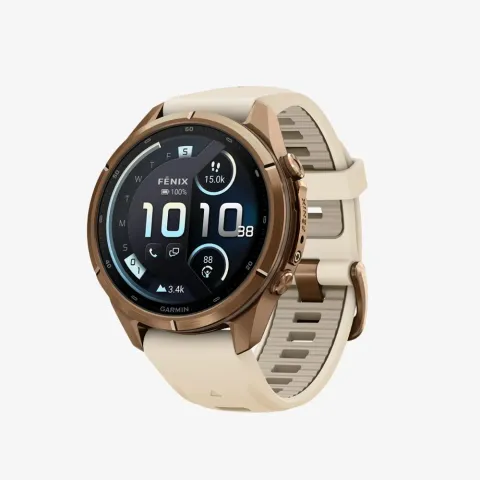 Garmin fenix 9 Pro inReach 43mm Autumn Gold Titanium with Cream/French Grey Band