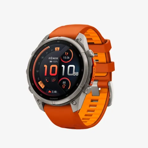 Garmin fenix 9 Pro inReach 47mm Titanium with Autumn Orange/Spark Orange Band