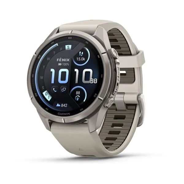 Garmin fenix 9 Pro inReach 43mm Titanium with Fog Grey/Dark Sandstone Band, image 2