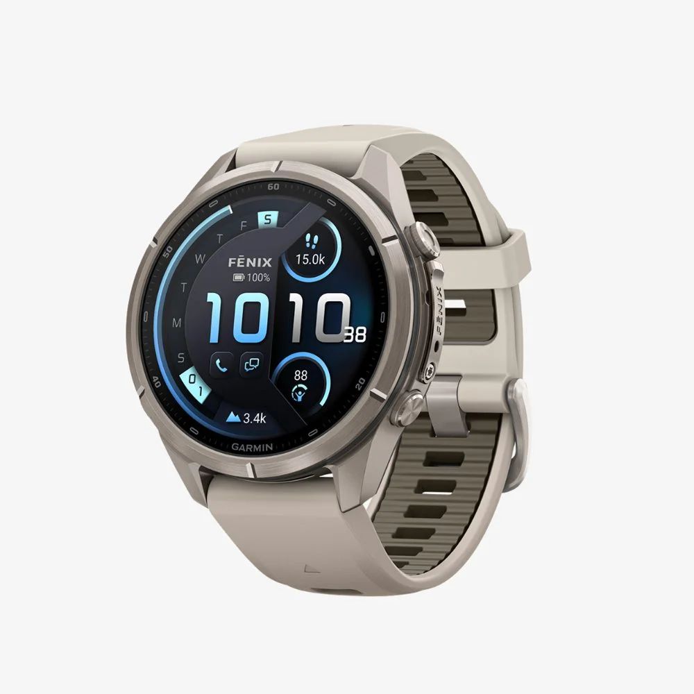 Garmin fenix 9 43mm Titanium with Fog Grey Band, image 2