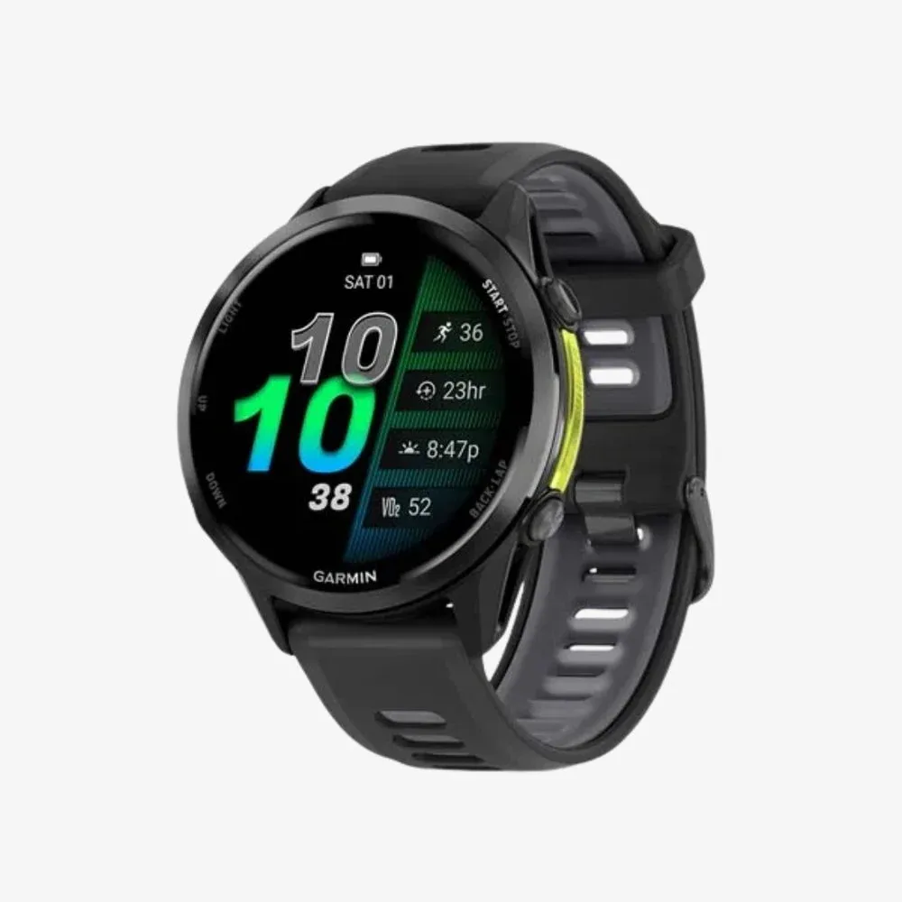 Garmin Forerunner 970 Carbon Grey DLC Titanium, Black Case, Black/Translucent Whitestone Band