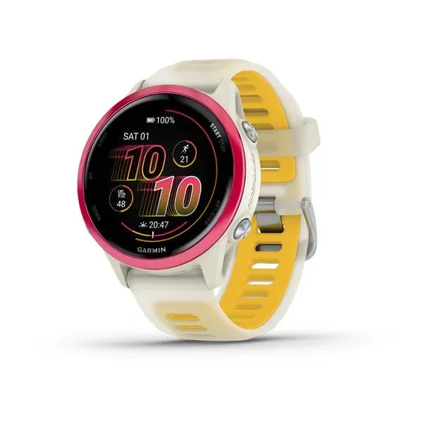 Garmin Forerunner 570 42mm Raspberry Aluminium with Translucent Bone/Mango band