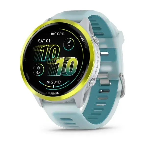 Garmin Forerunner 570 47mm Amp Yellow Aluminium with Translucent Whitestone/Turquoise band