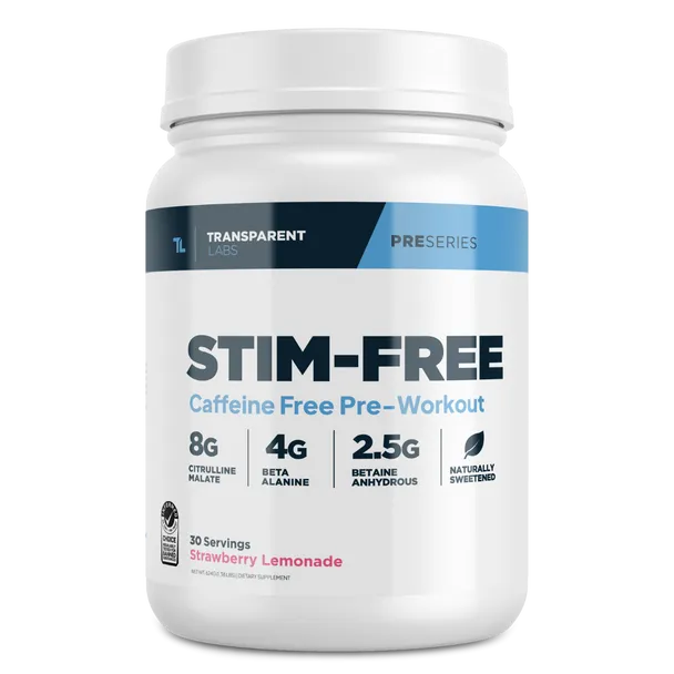 Transparent Labs Stim Free Pre Workout Supplement - Strawberry Lemonade