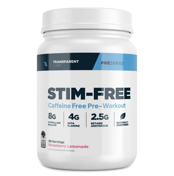 Stim Free Pre Workout Supplement - Strawberry Lemonade