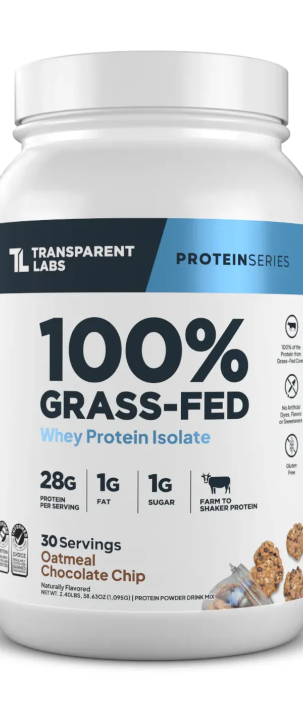 Grass Fed Whey Isolate - Oatmeal Chocolate Chip Cookie